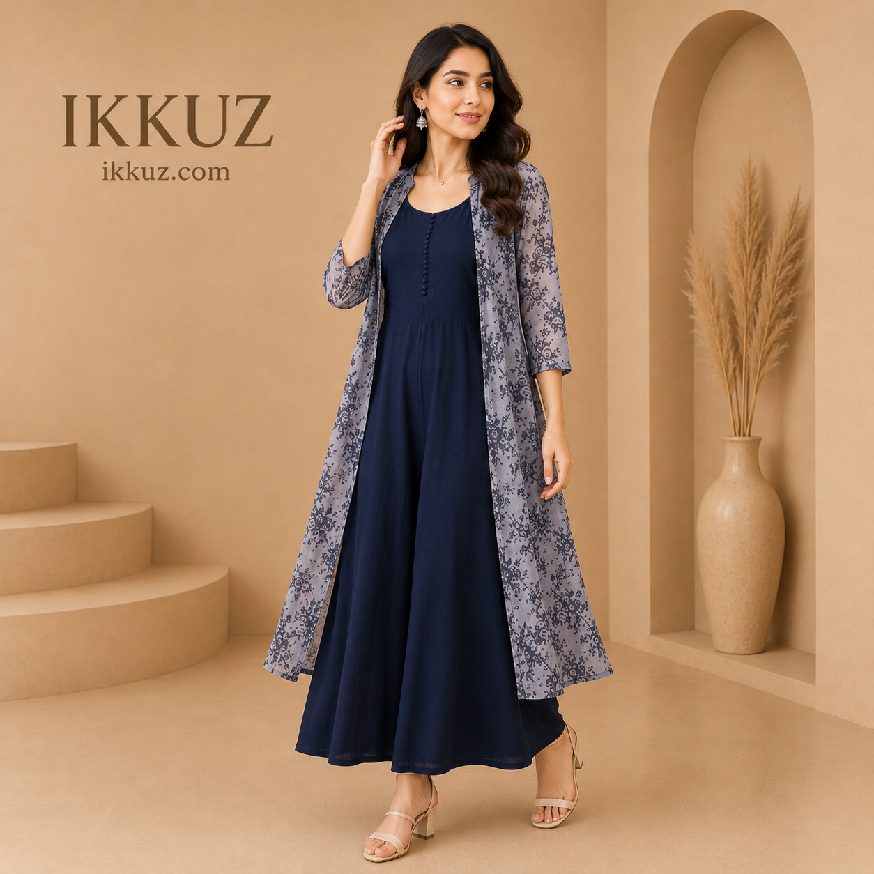 shrug with maxi dress Women's Elegant Rayon A-Line Printed – IkkuZ so theres no need Pastel Floral Pleated Halter custom_DERBY Color:Mauve (Plum)