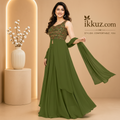 Anarkali Designer Set – Kurta with Sharara &amp; Dupatta