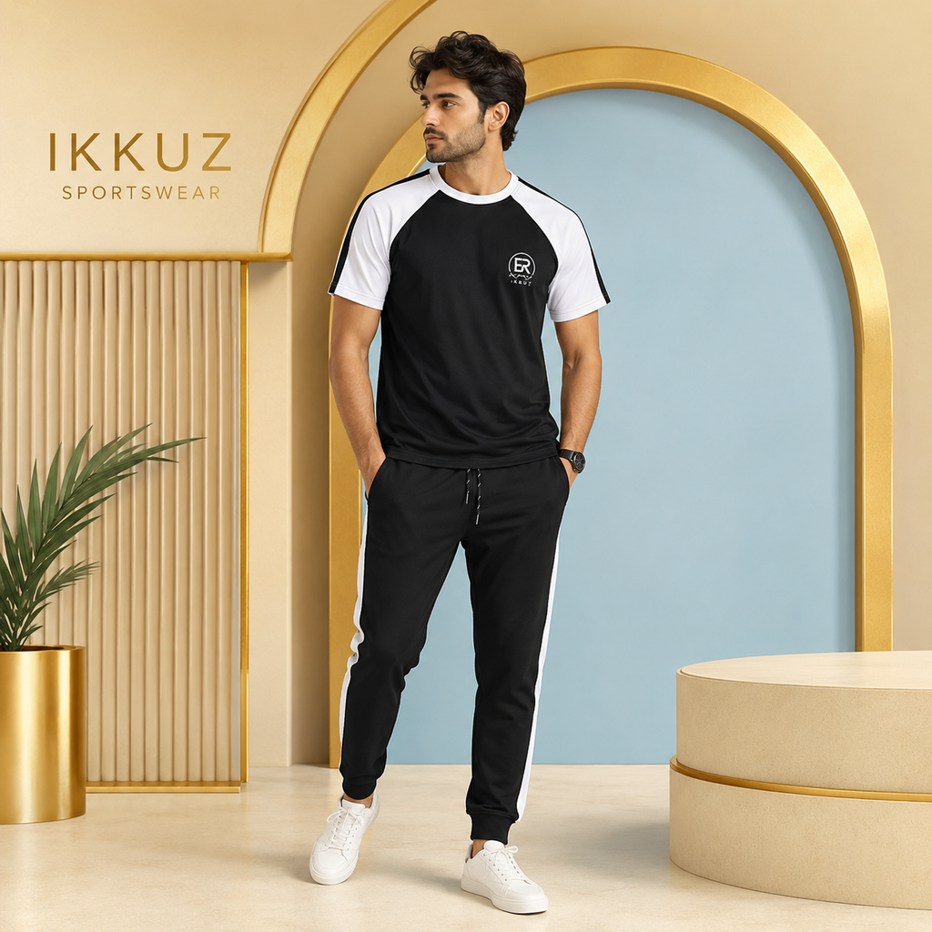Men’s Sports T-Shirt &amp; Track Pant Combo Set | Casual Gym, Running &amp; Workout Wear