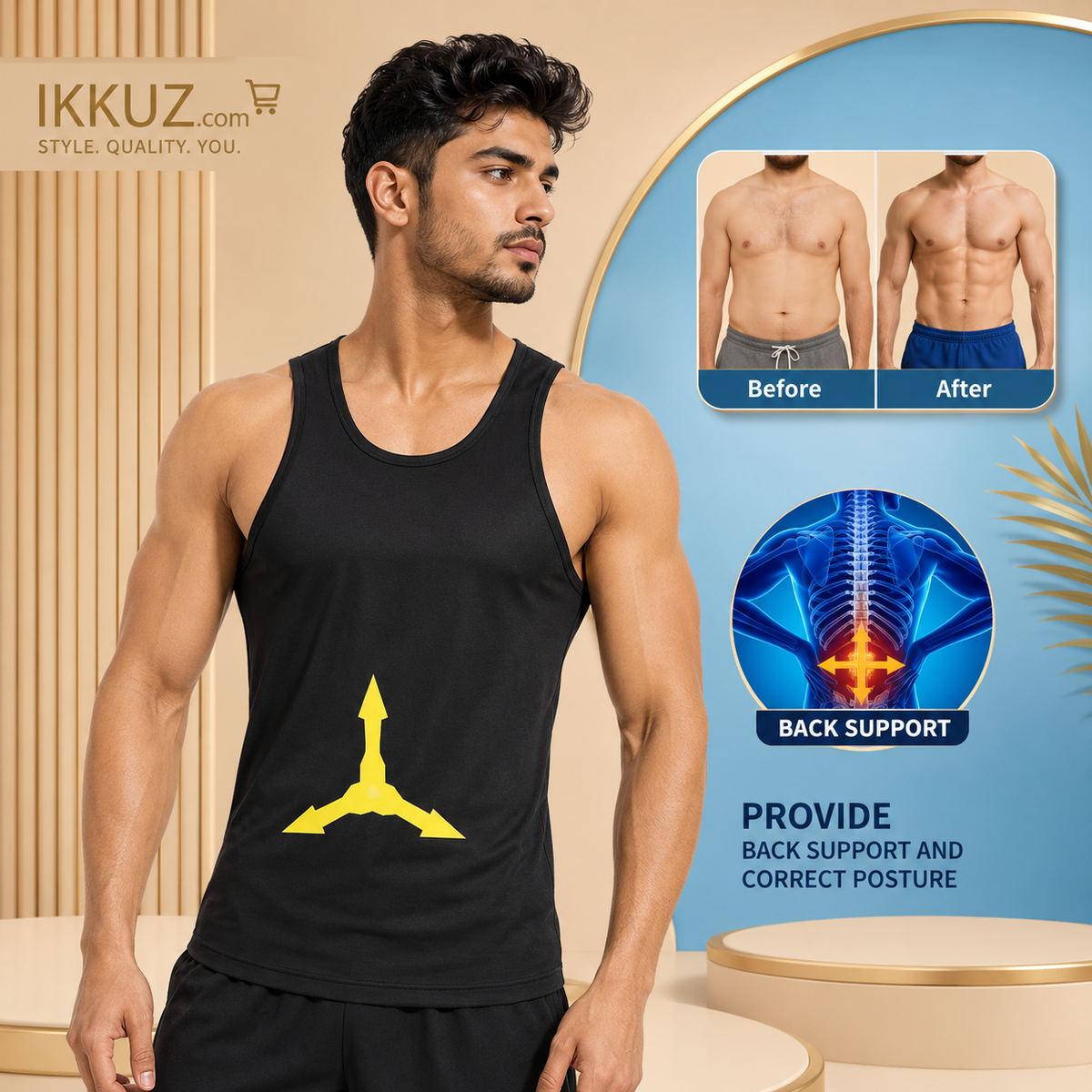 Men’s Sauna Sweat Shaper Vest | Slimming Workout Tank Top | Thermal Sweat Vest for Gym, Yoga &amp; Fitness – Black