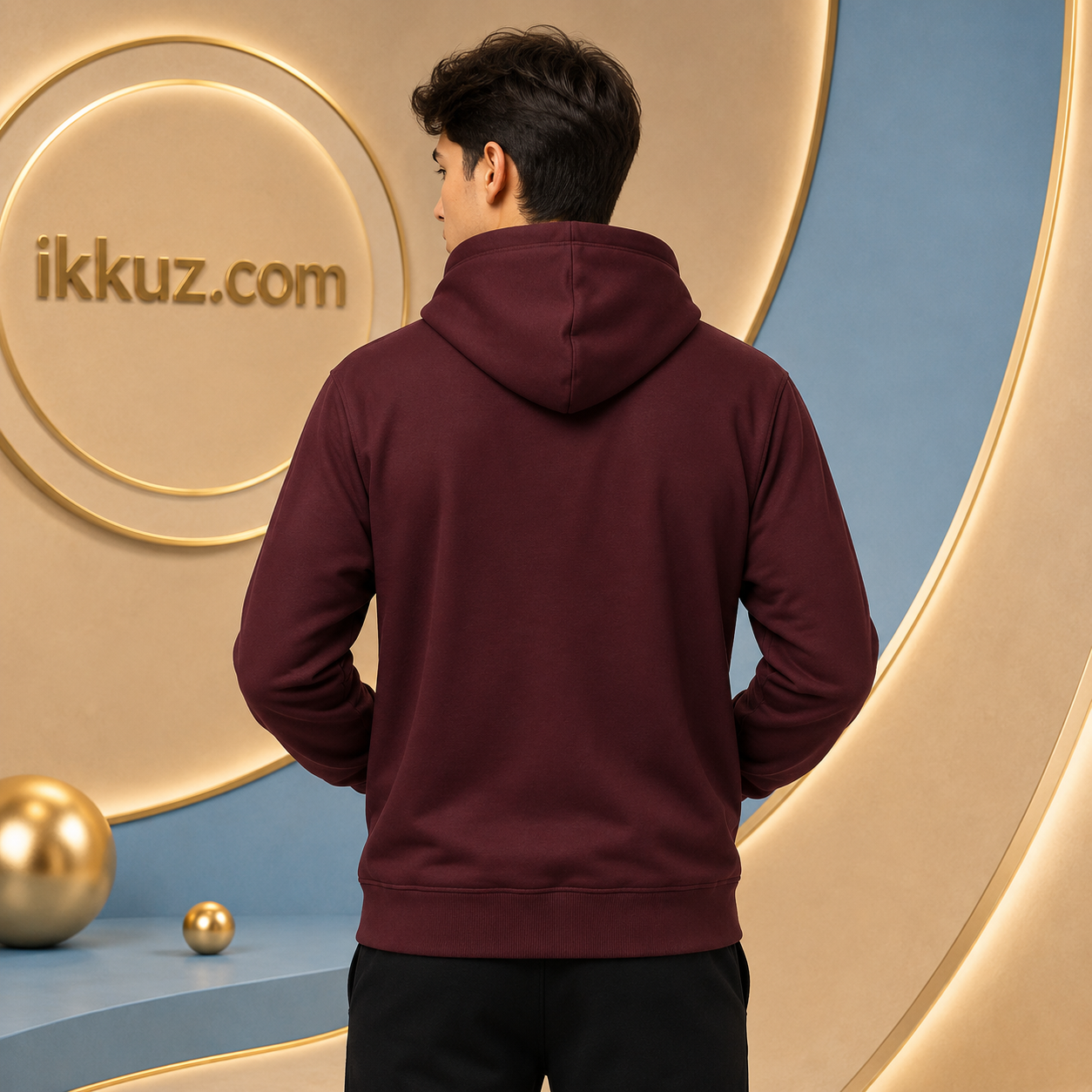 Men’s Premium 250 GSM Fleece Full-Zip Hoodie with Kangaroo Pocket