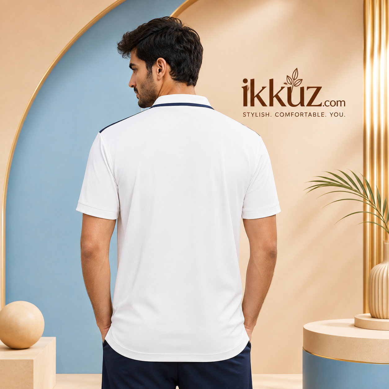 Men’s Plain White Cricket Jersey – Premium Half Sleeve Indian Team Style Sports Jersey