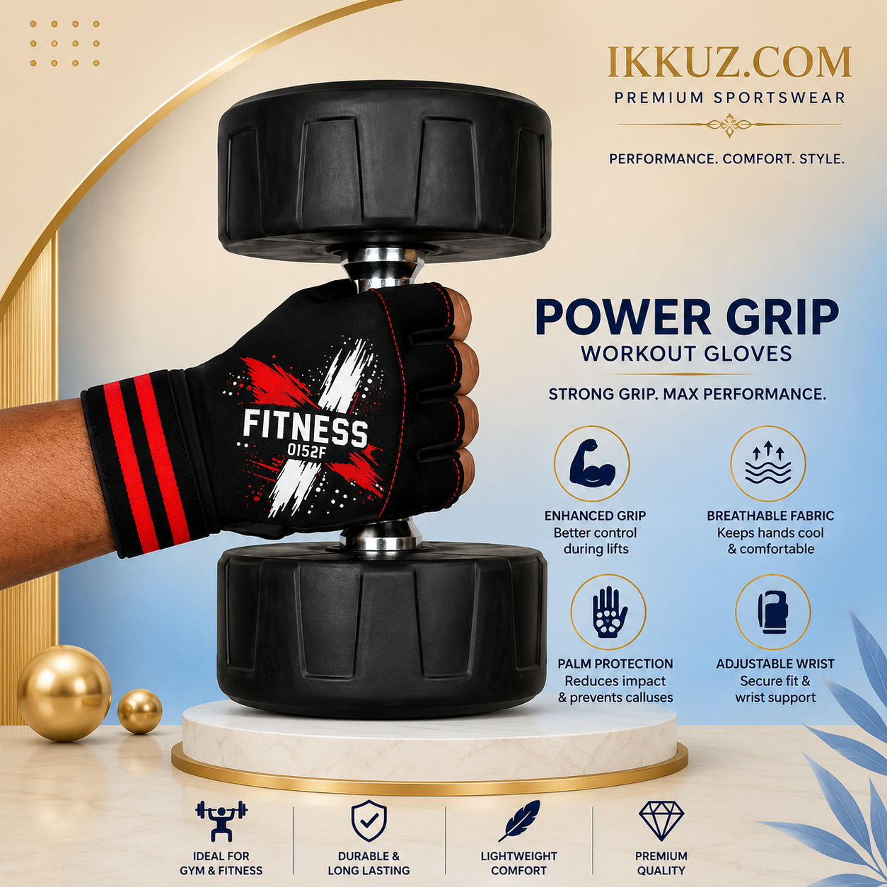 Unisex Gym &amp; Workout Gloves | Exercise &amp; Fitness Training Gloves for Men &amp; Women | 2-Piece Sports Gloves
