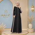 عباية برقع نسائية فاخرة بتصميم تركي - ملابس أنيقة سادة ومحتشمة بدون دوباتا