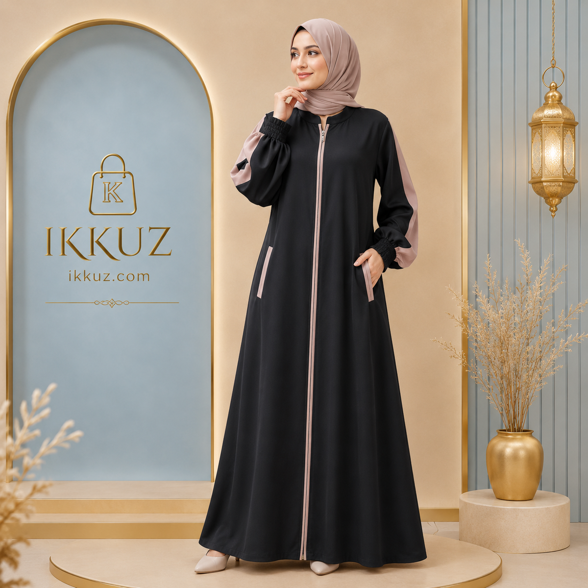 عباية برقع نسائية فاخرة بتصميم تركي - ملابس أنيقة سادة ومحتشمة بدون دوباتا