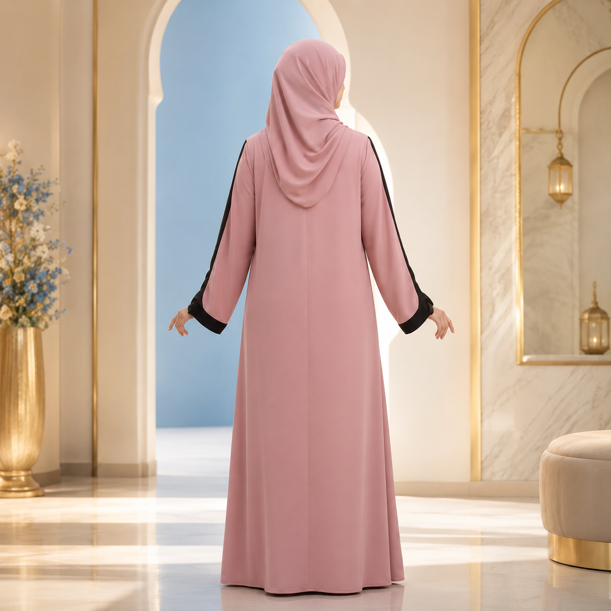 Mauve Elegance Premium Firdous Abaya