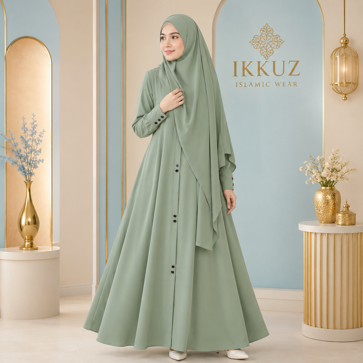 Premium Firdous Front-Button Plain Abaya Burqa – Elegant Daily Wear | Without Dupatta
