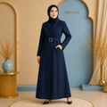Premium Turkish Coat Style Abaya for Women | Kora Muslin Modest Islamic Wear | Front Open Belted Burkha with Pockets