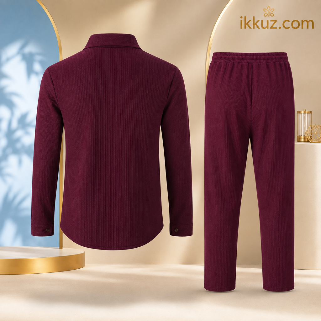 Men's Premium Striped Double Pocket Co-Ord Set