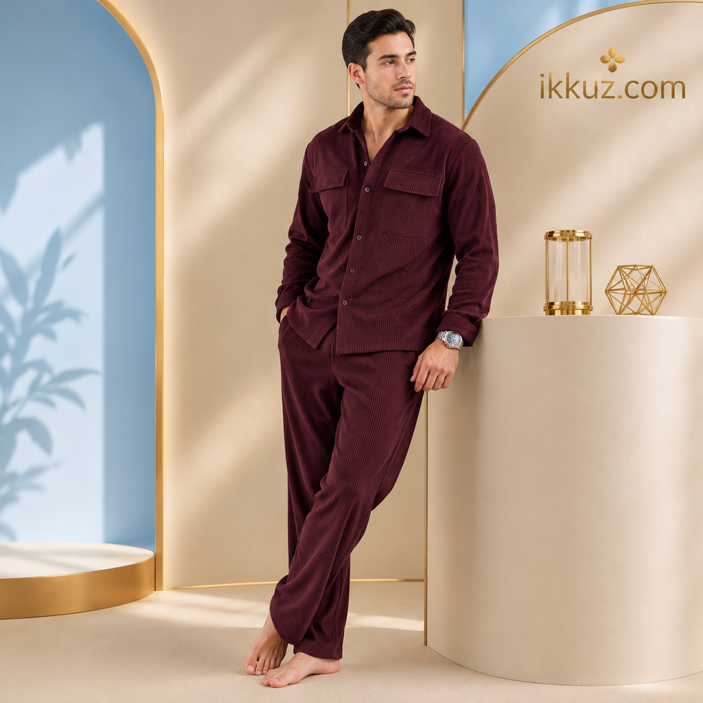 Men's Premium Striped Double Pocket Co-Ord Set