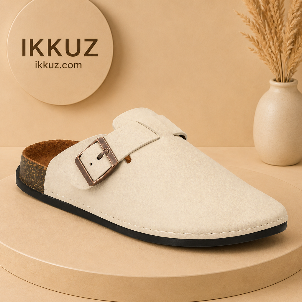 Premium Handmade Men’s Buckle Clogs | Comfortable Daily Wear Slip-On Sandals