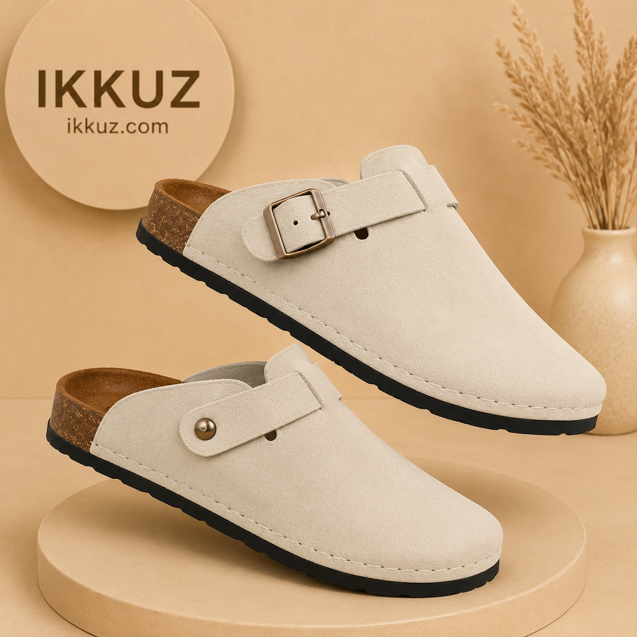 Premium Handmade Men’s Buckle Clogs | Comfortable Daily Wear Slip-On Sandals