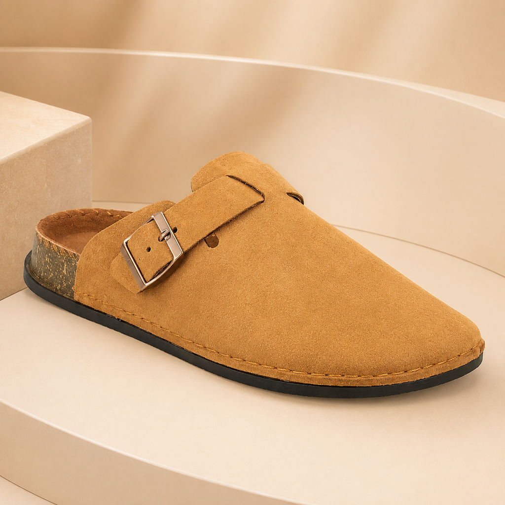 Premium Handmade Men’s Buckle Clogs | Comfortable Daily Wear Slip-On Sandals