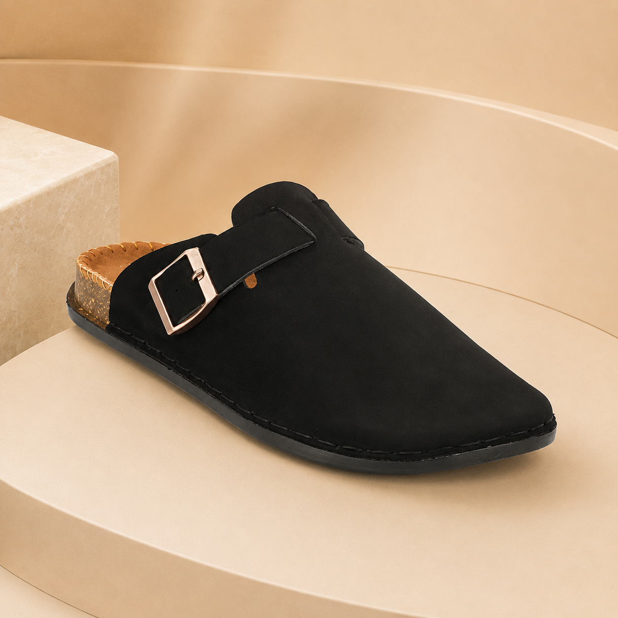 Premium Handmade Men’s Buckle Clogs | Comfortable Daily Wear Slip-On Sandals