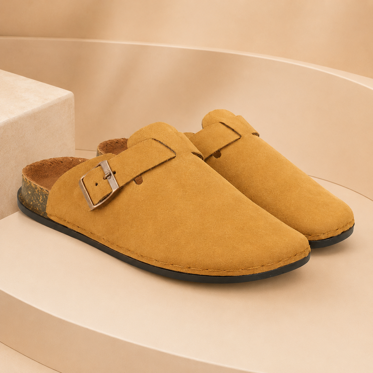 Premium Handmade Men’s Buckle Clogs | Comfortable Daily Wear Slip-On Sandals
