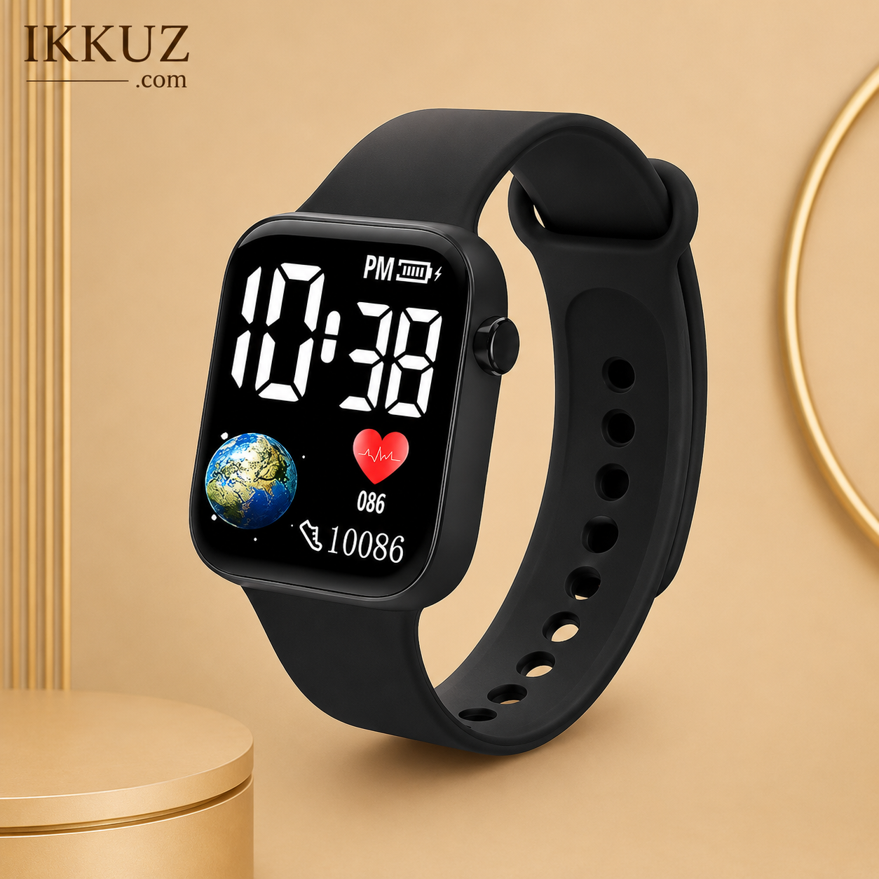 Digital Kids Smart Style LED Watch for Boys &amp; Girls | Unisex Square Digital Watch | Soft Silicone Strap | Casual Sports Wrist Watch | Birthday Gift for Kids | Black