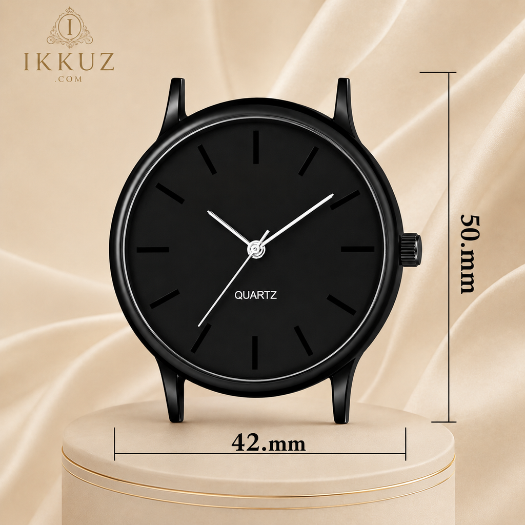 Elegant Black Dial Women's Analog Quartz Watch | Soft Silicone Strap | Minimalist Round Design