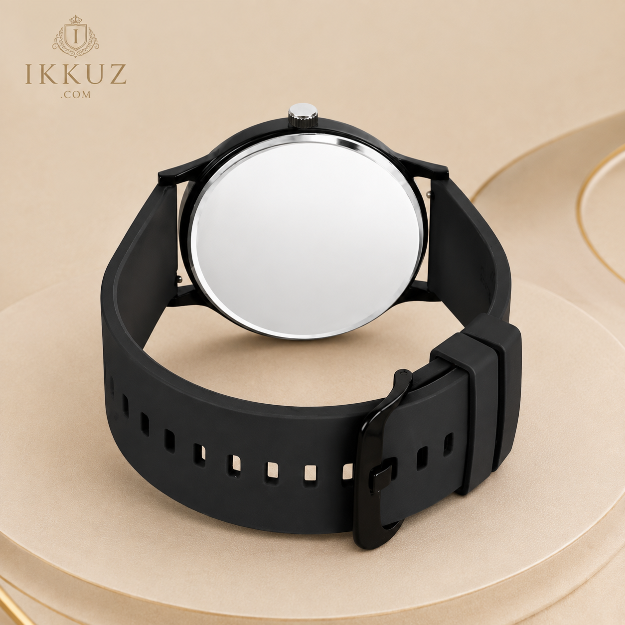 Elegant Black Dial Women's Analog Quartz Watch | Soft Silicone Strap | Minimalist Round Design