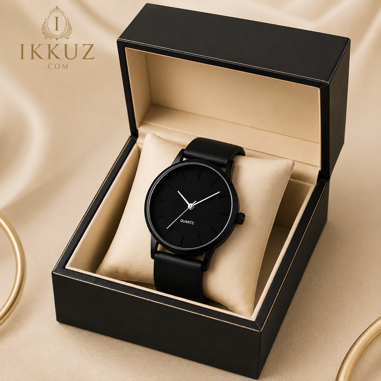 Elegant Black Dial Women's Analog Quartz Watch | Soft Silicone Strap | Minimalist Round Design