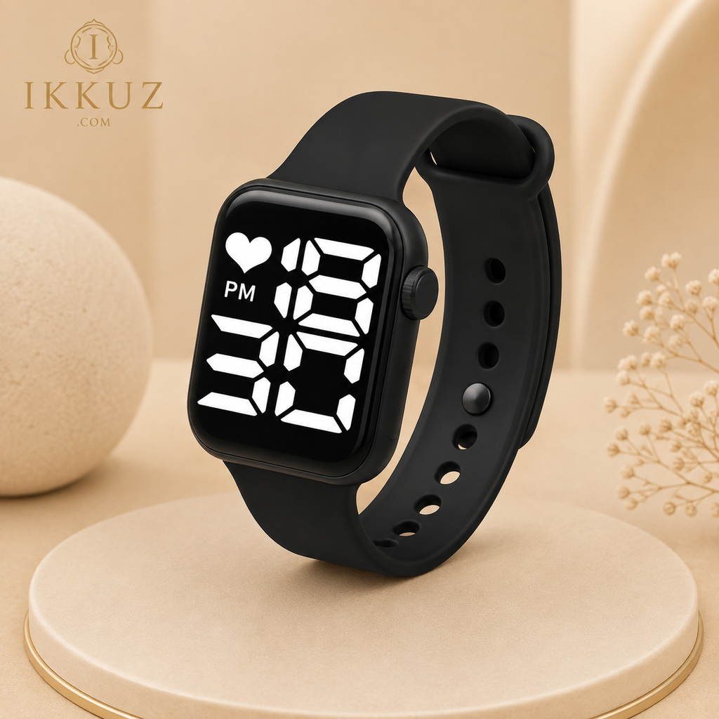 C-98 Smart Style LED Digital Watch for Kids | Waterproof | Black Square Dial | Unisex Boys &amp; Girls