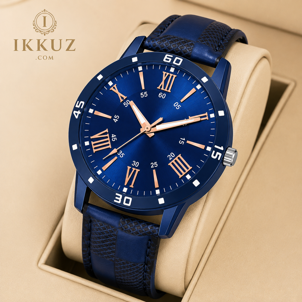 Men’s Exclusive Stylish Analog Leather Strap Watch – Classic Sports &amp; Casual Wristwatch for Men and Boys