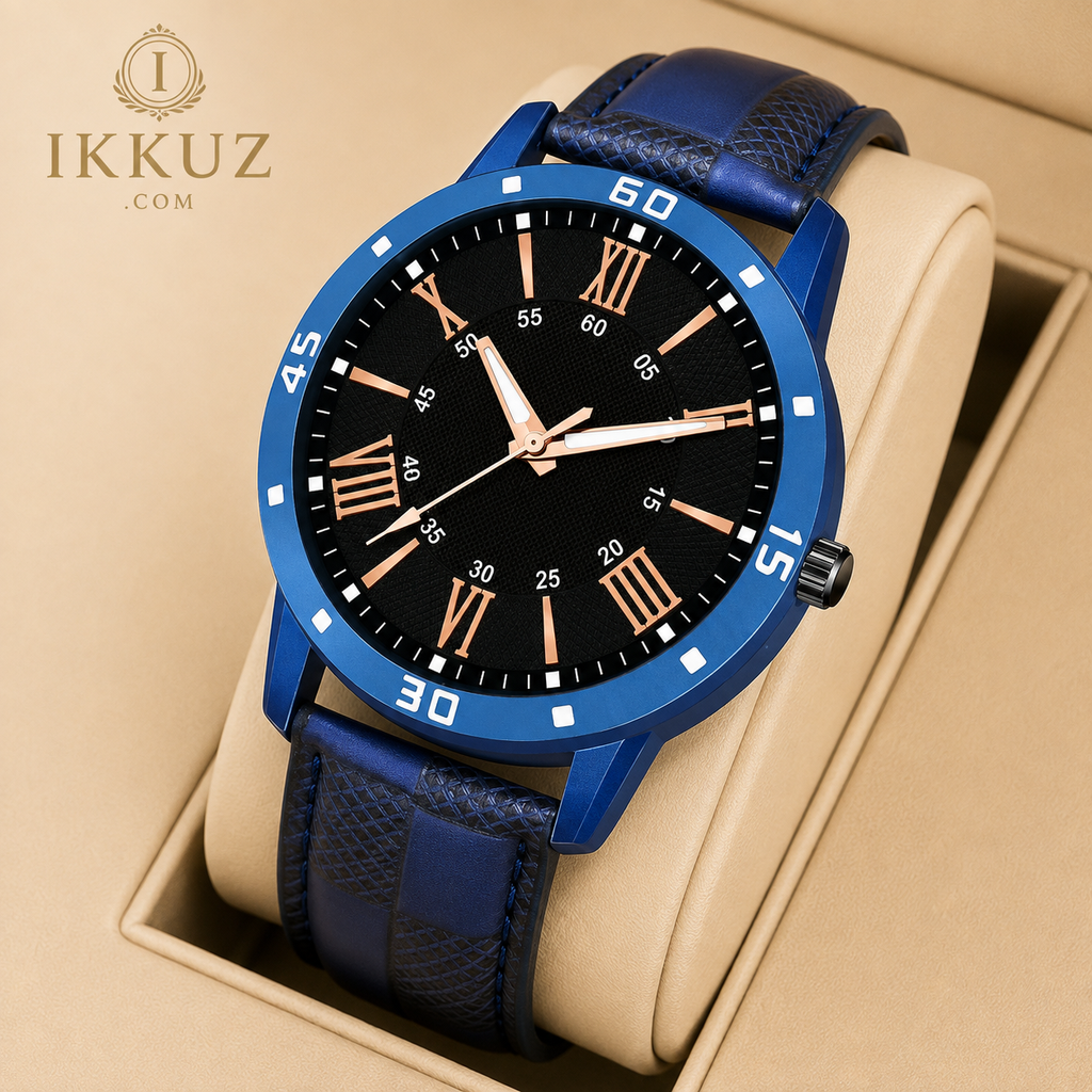 Men’s Exclusive Stylish Analog Leather Strap Watch – Classic Sports &amp; Casual Wristwatch for Men and Boys