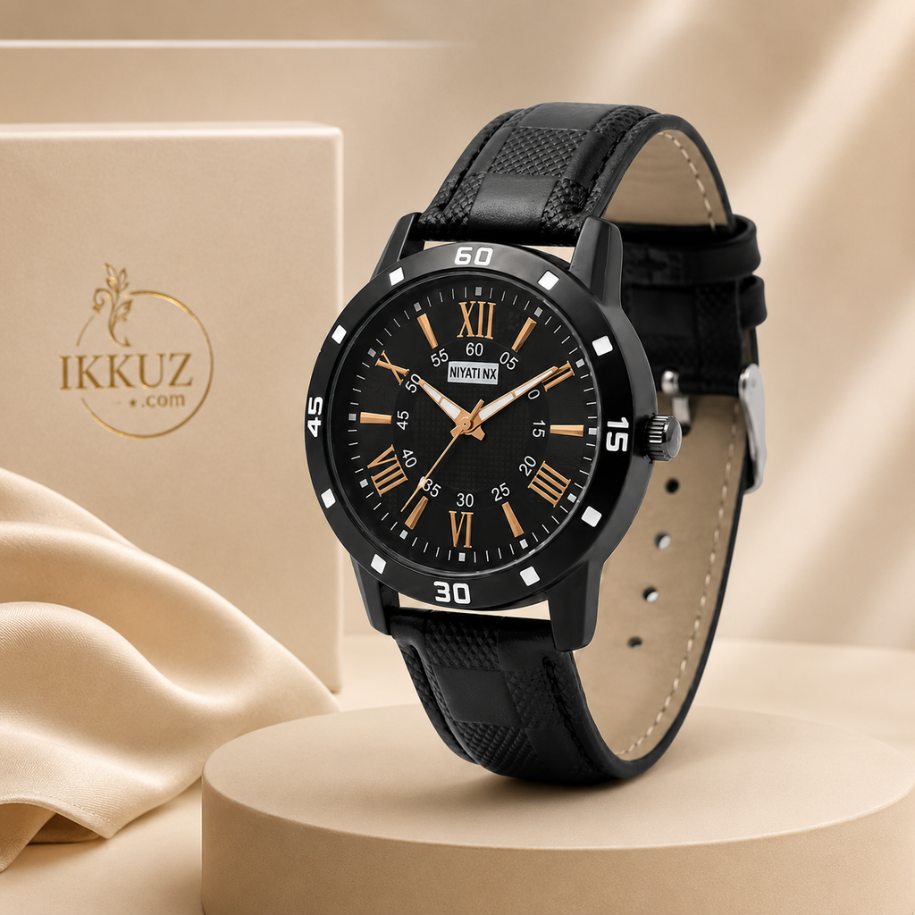 Men’s Exclusive Stylish Analog Leather Strap Watch – Classic Sports &amp; Casual Wristwatch for Men and Boys