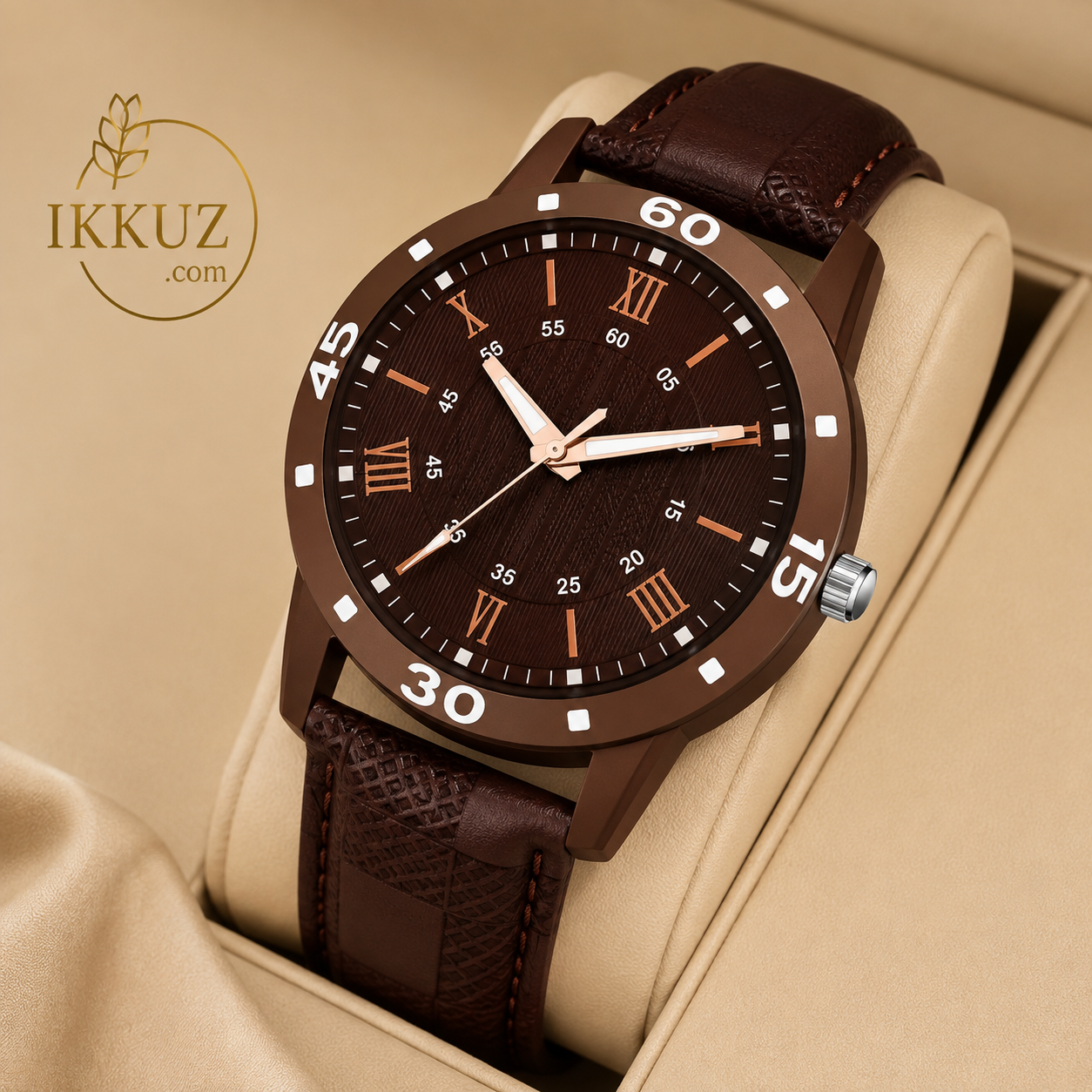 Men’s Exclusive Stylish Analog Leather Strap Watch – Classic Sports &amp; Casual Wristwatch for Men and Boys