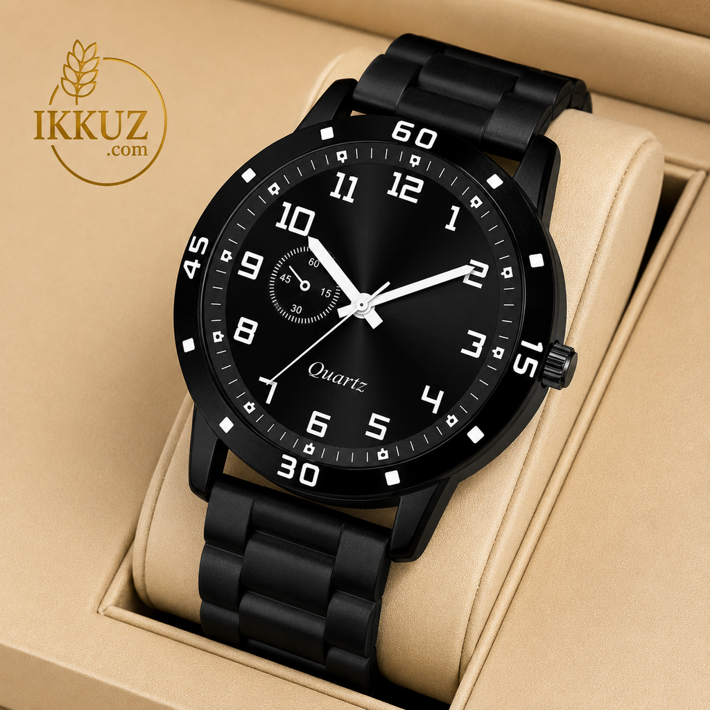 One Circle Men’s Stylish Analog Quartz Watch – Premium Rubber Strap Sports Wristwatch