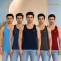 BANSAL X-MEN Men's Premium Cotton Sleeveless Colour Vest Combo Pack of 5 | Soft &amp; Breathable Cotton Innerwear for Men