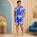 Blue Marble Printed Men’s Co-Ord Set