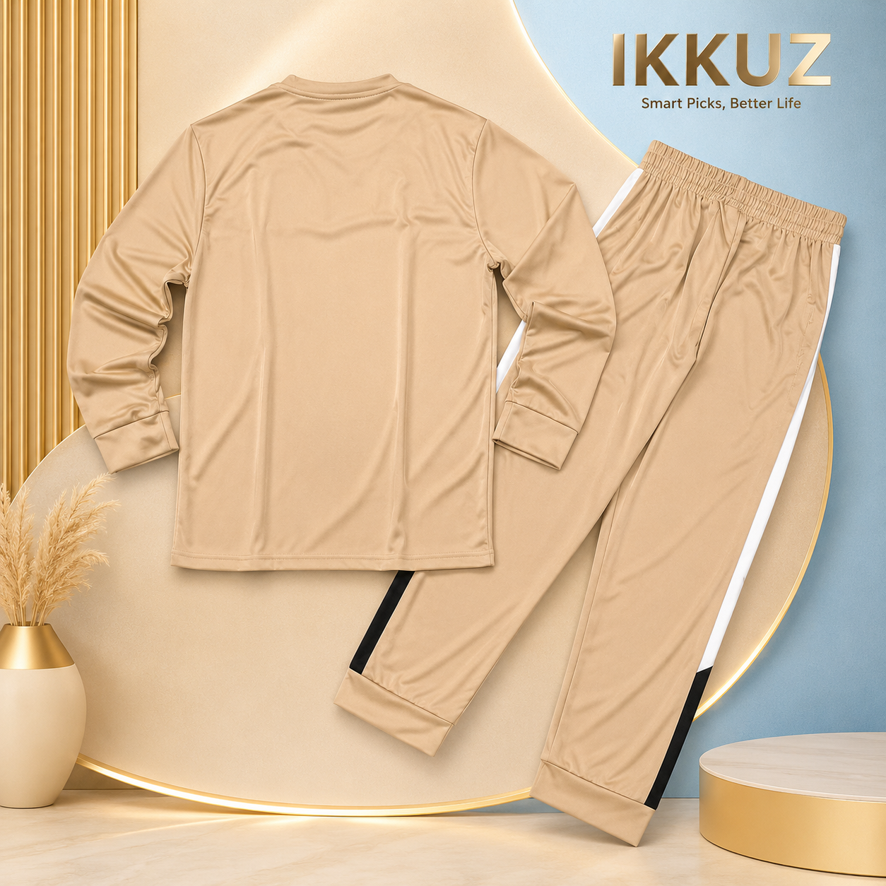 Premium Striped Men’s Night Suit Set