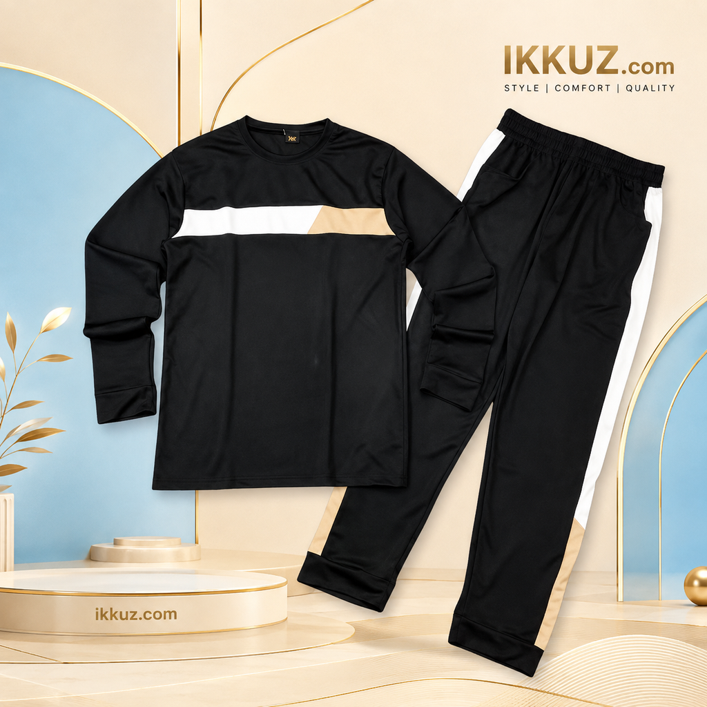 Premium Striped Men’s Night Suit Set