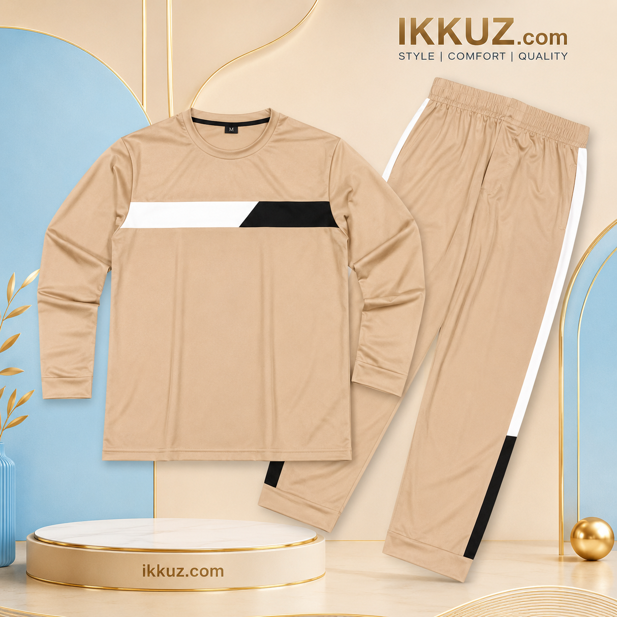 Premium Striped Men’s Night Suit Set