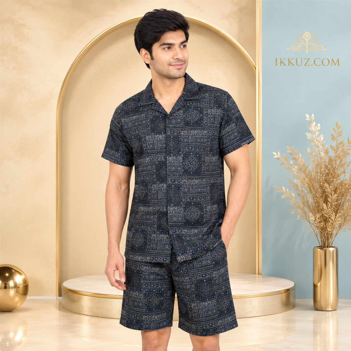 Men's Printed Premium Night Suit Set