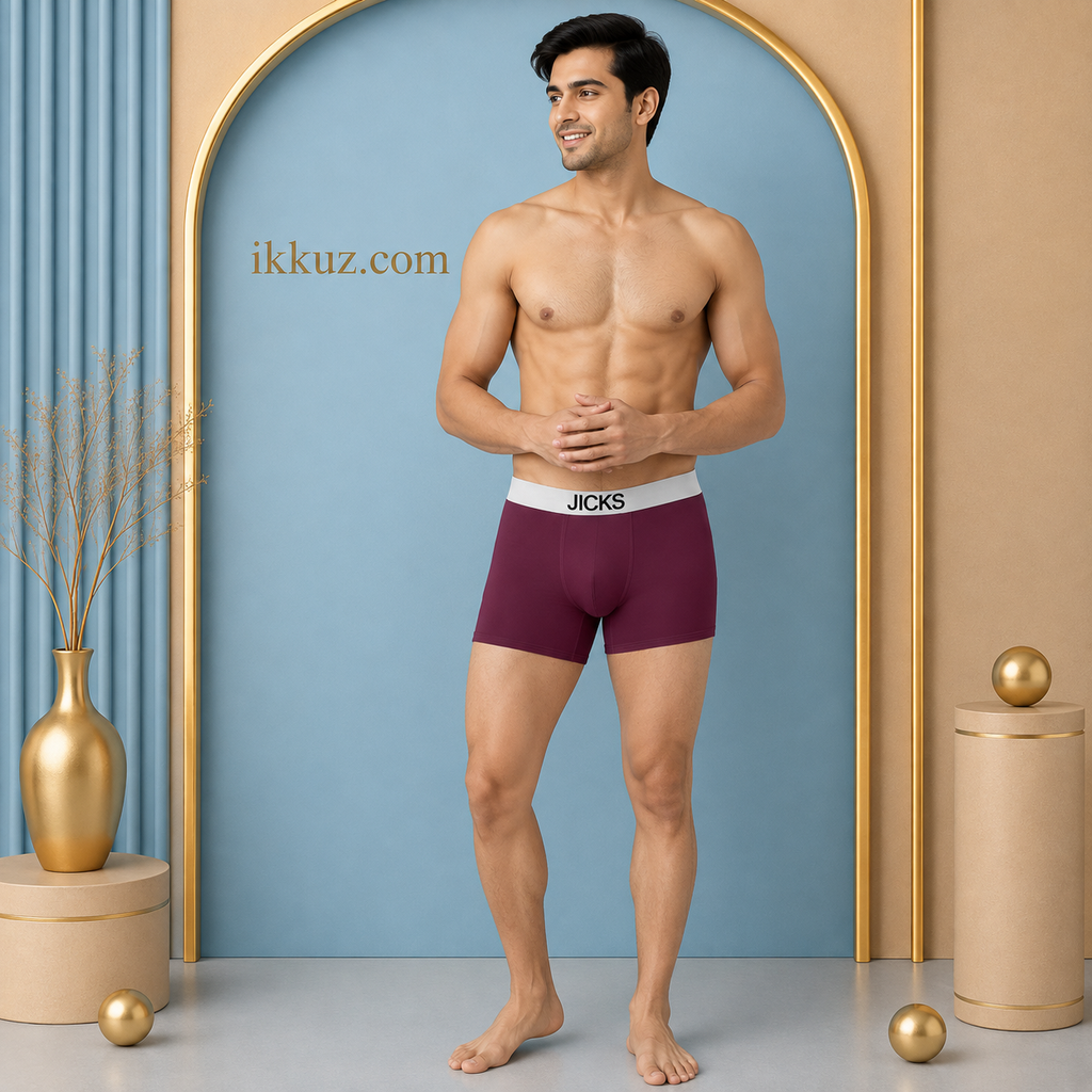 JICKS Premium Men's Ultra-Comfort Nylon Boxer Trunks | Anti-Bacterial Stretchable Innerwear | Soft Breathable Regular Fit | Pack of 4