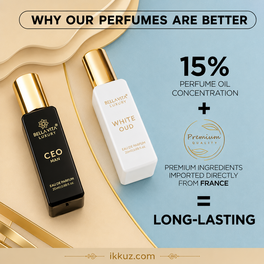Bella Vita Luxury CEO Man &amp; White Oud 20ml Perfume Combo – Premium Long-Lasting Gift Set for Men &amp; Women | Pack of 2