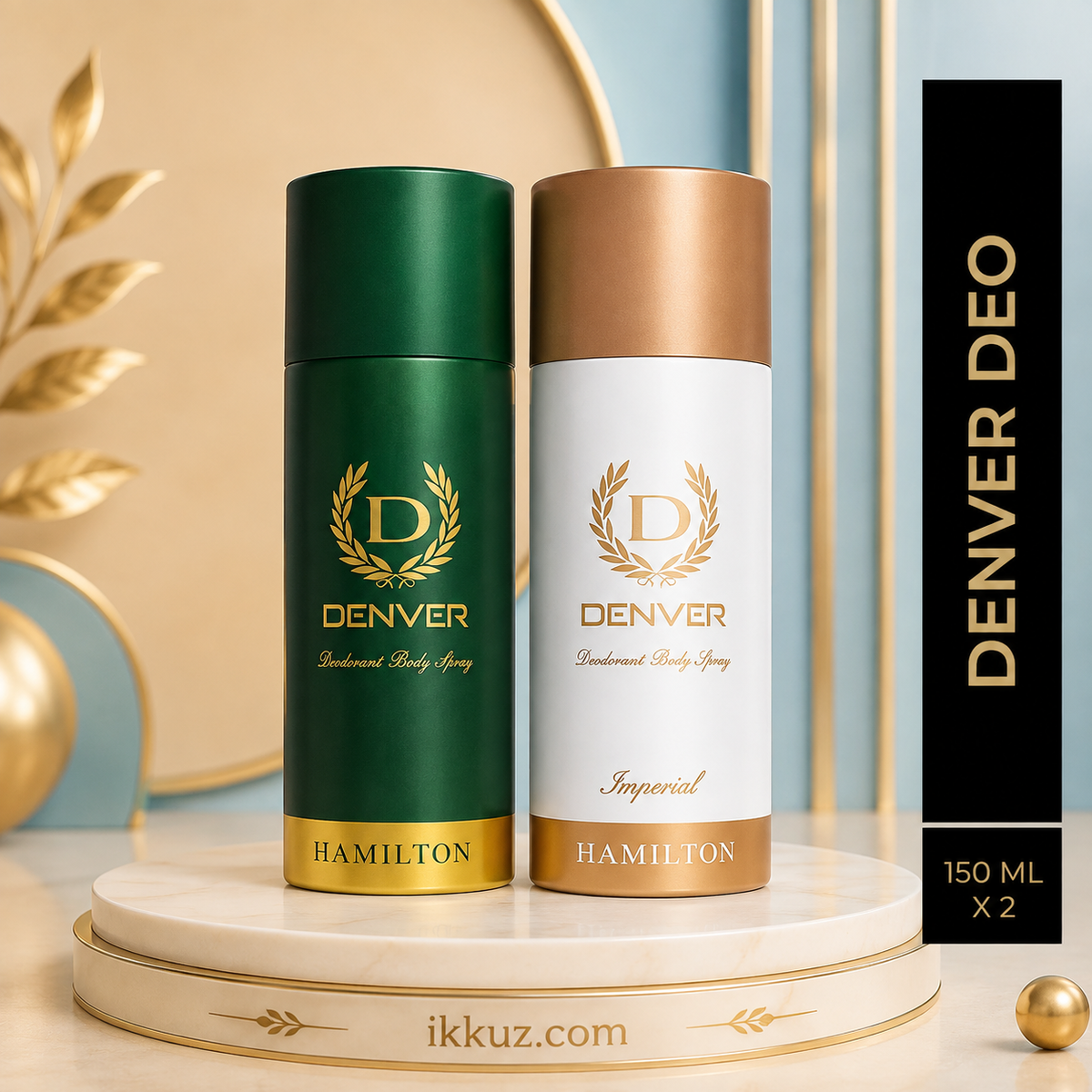 DENVER Hamilton &amp; Imperial Deo Combo for Men &amp; Women – 150ml × 2 | Long-Lasting Perfume Body Spray