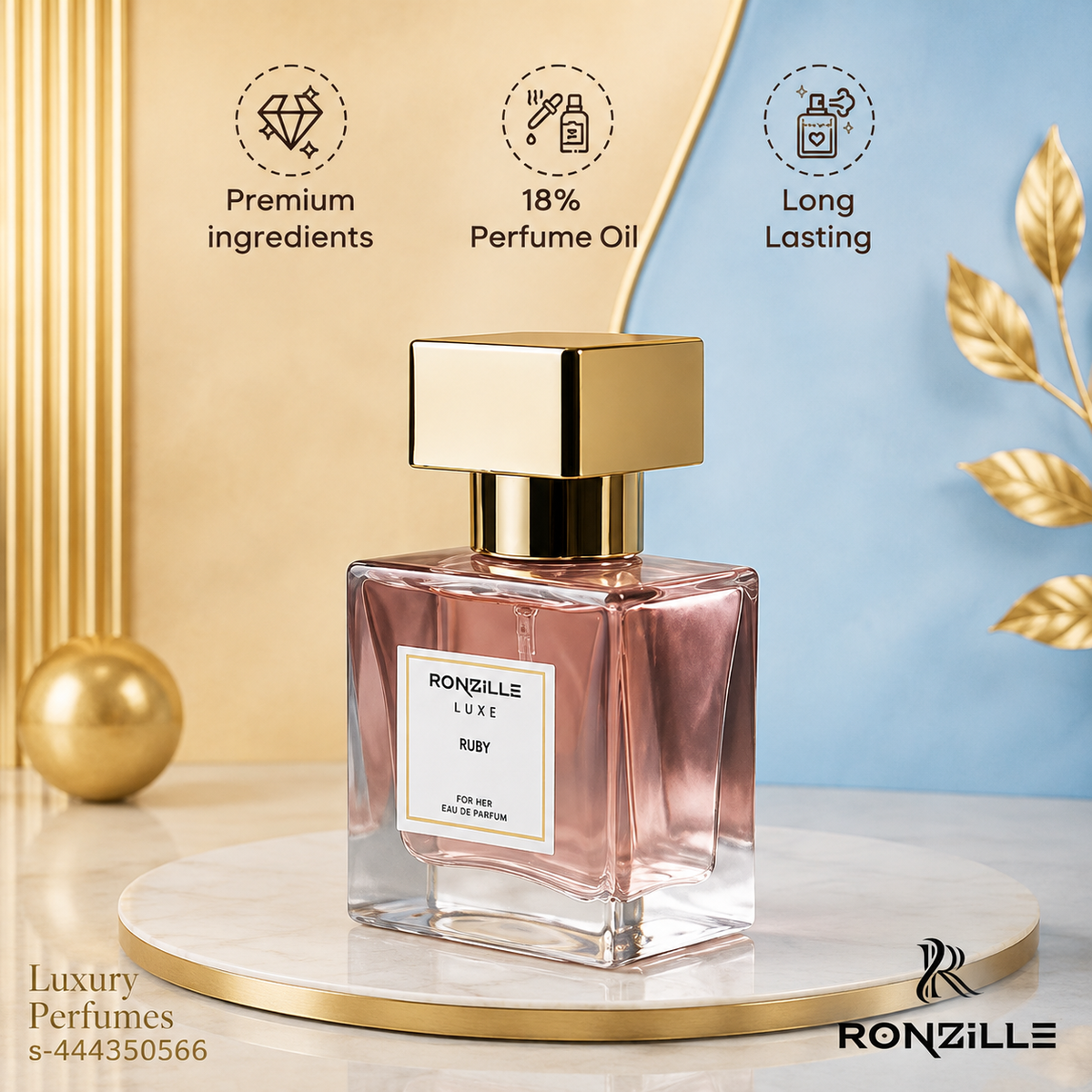 Ronzille Women Ruby Eau De Perfume 30ml | Long Lasting Elegant Fragrance for Women