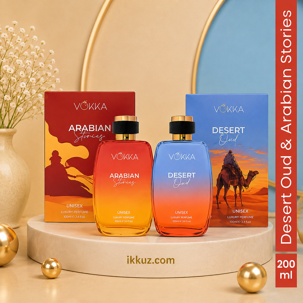 Vokka Arabian Luxe Duo – Desert Oud &amp; Arabian Stories Perfume Gift Set
