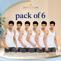 Men’s Soft Cotton Vest – 6 Piece Combo Pack