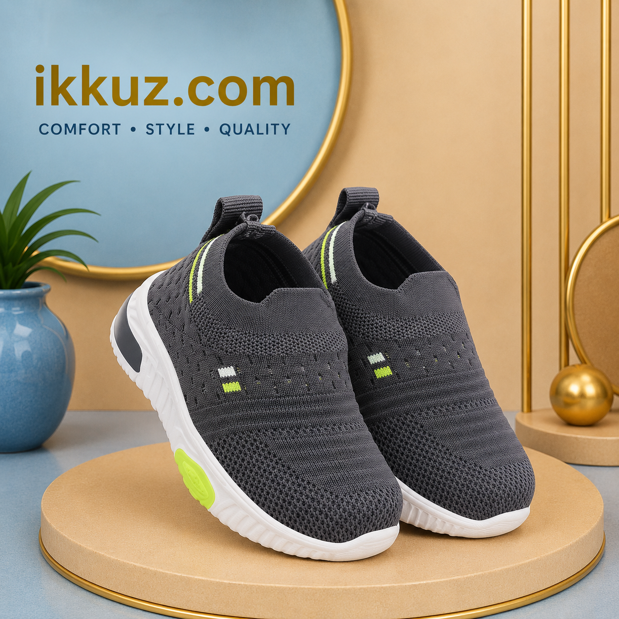 حذاء رياضي TEXOS FlyKnit مريح للأطفال – حذاء كاجوال خفيف الوزن وسهل الارتداء للأولاد والبنات