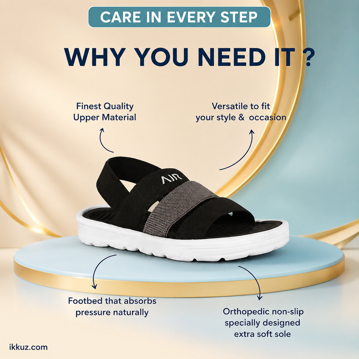 ARCHID Kids ComfortFlex EVA Slip-On Sandals – Adjustable Strap, Soft Cushion &amp; Anti-Slip Sole