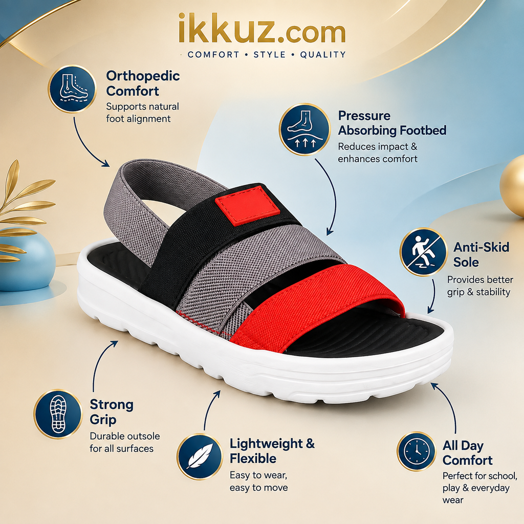 ARCHID Kids ComfortFlex EVA Slip-On Sandals – Adjustable Strap, Soft Cushion &amp; Anti-Slip Sole