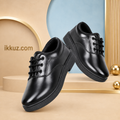 Airaqua Kids Unisex Classic Black School Shoes | Lace-Up Comfortable Lightweight Formal Footwear