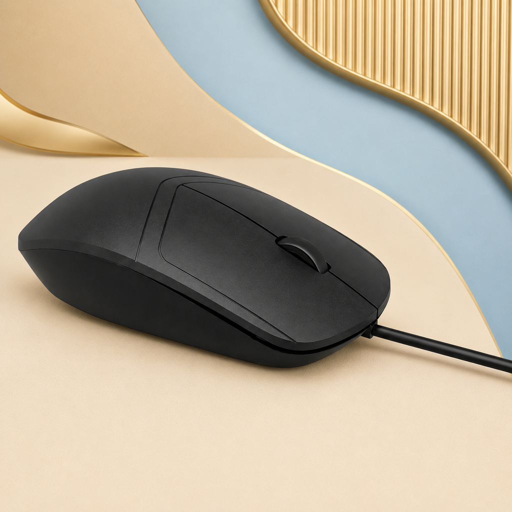 iVOOMi BOLD USB Wired Optical Mouse 1000 DPI – Plug &amp; Play, Smooth Scrolling, Comfortable Grip for Laptop & Desktop