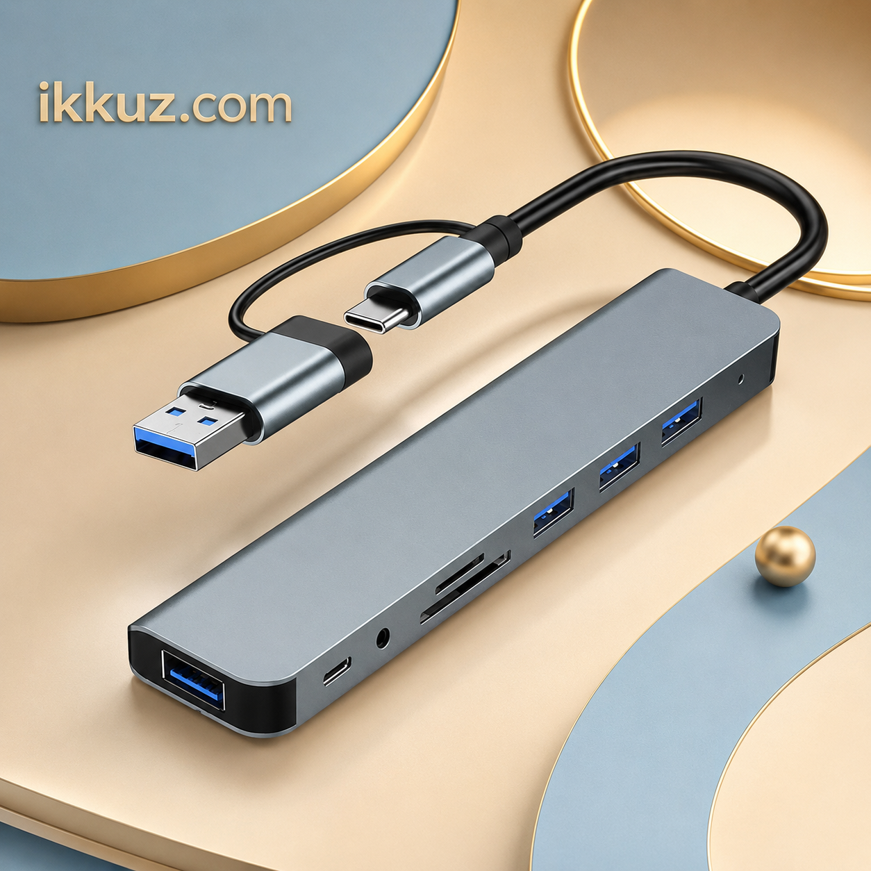 8-in-1 USB Type-C Multiport Hub with USB 3.0, HDMI, SD &amp; TF Card Reader and PD Charging Adapter for Laptop &amp; MacBook