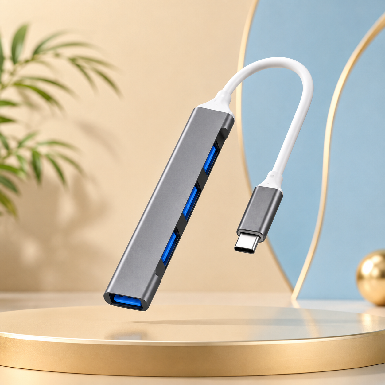 PROSAC 4-Port USB 3.0 High-Speed Hub for Laptop &amp; PC – Grey