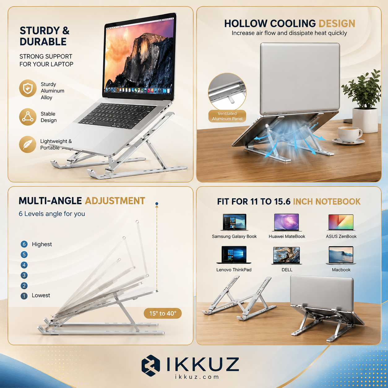 Premium Adjustable Metal Laptop Stand