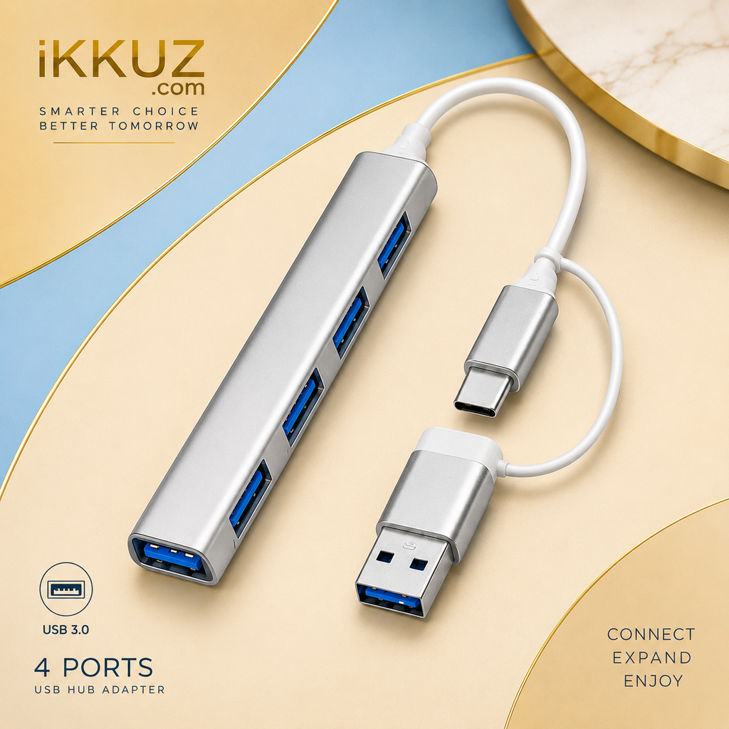UniWave 4-Port USB 3.0 Hub with USB-A &amp; Type-C Connector